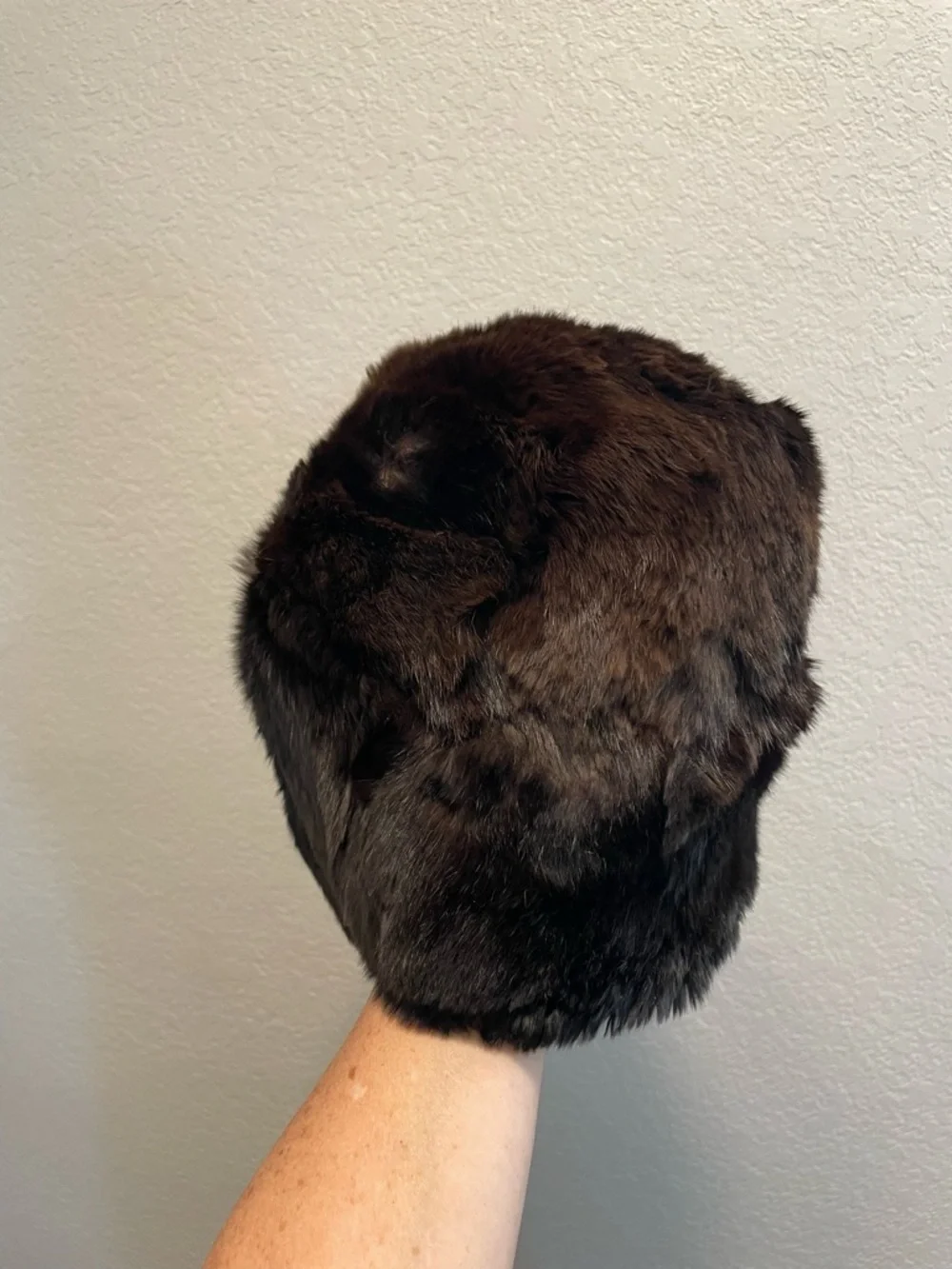 Vintage Real Fur Russian Style Hat Dark Brown Trapper Ushanka Winter Fur Hat